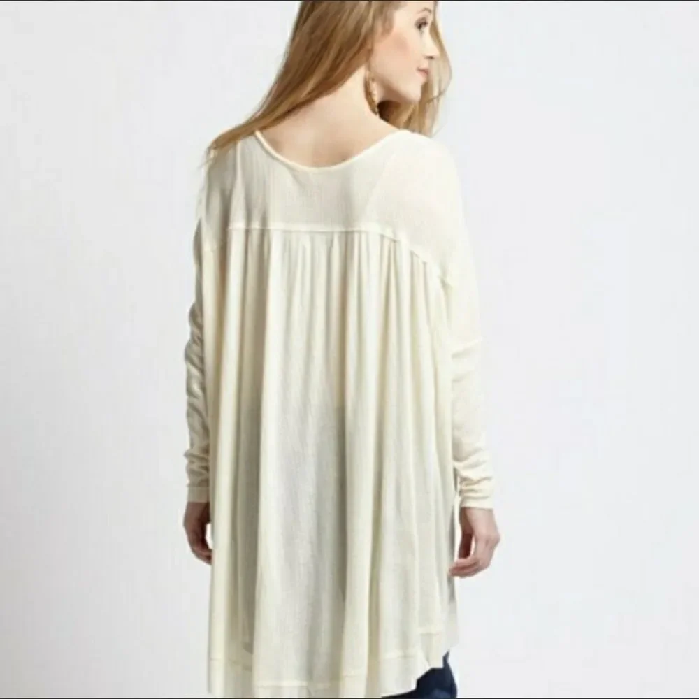 Free People Benedict Canyon Henley Ivory Top Size S-P